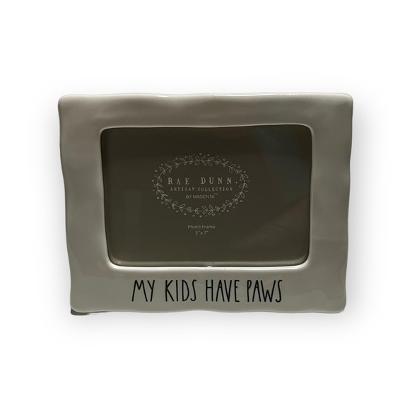Rae Dunn Artisan Collection White & Black Ceramic My Kids Have Paws Photo Frame - Picture 11 of 11